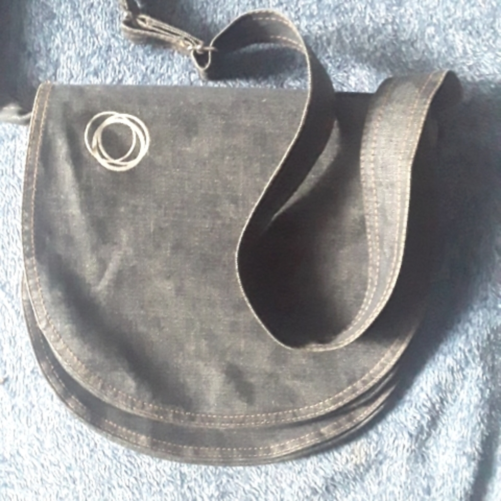 Bugaboo brand denim stroller bag, satchel style